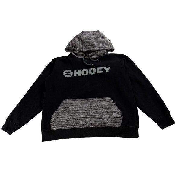 HOOEY Black & Gray Athleisure Streetwear Hooded Sweatshirt – Size L - Picture 4 of 10